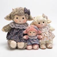 Mignon Porte-clés Peluche Mouton Vêtu de Robe, Breloque Sac Agneau, Jouet Anti-stress pour Enfants, Décoration de Voiture, Vente en Gros