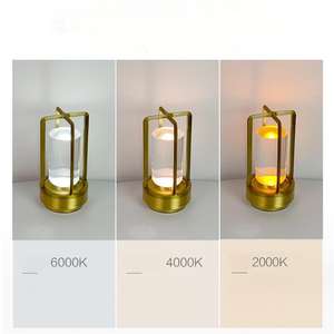 Modern 5V DC güç kaynağı kristal masa lambası alüminyum şarj edilebilir akülü masa fener 3-Color oteller için kademesiz karartma - Product Image 6