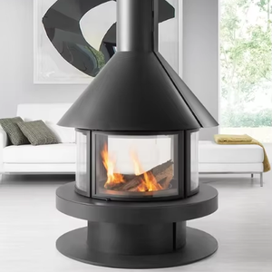 Caminetto a Legna dal Design Moderno per Riscaldamento Interno di Ville e Hotel, Autoportante in Acciaio, a <span class=keywords><strong>Bioetanolo</strong></span> e Legna <span class=keywords><strong>Naturale</strong></span> - Product Image 1