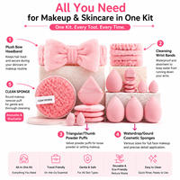 Kit de 18 éponges à poudre premium sans latex, absorbantes, avec bandeau et bracelet, fournitures cosmétiques