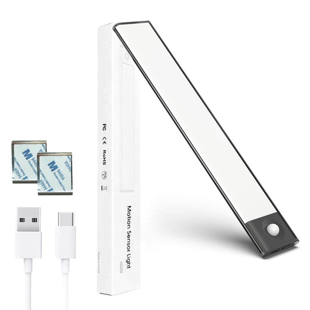 Usb-светильник для шкафа на батарейках, светодиодный светильник для шкафа с беспроводным датчиком движения, светильник для шкафа с датчиком движения