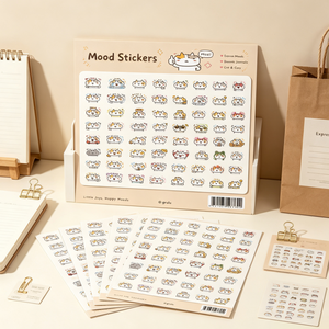 Kawaii Cat Mood Die Cut Stickers High Quality Coated Paper <b>Cute</b> Emotion Character Decals For Journal Planner <b>Notebook</b> DIY - Product Image 4