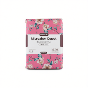 Ensemble de draps en microfibre double, 1800 fils, motif floral, hypoallergénique, sans plis, pour usage domestique - Product Image 1