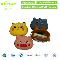 Porte-clés et porte-monnaie en silicone REFINE Factory, mignon, portable, durable, léger, couleur personnalisable
