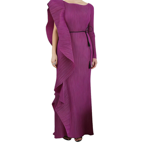 Ultimo Modello Autunnale: <span class=keywords><strong>Abito</strong></span> <span class=keywords><strong>Plissettato</strong></span> Miyake Senza Spalline e Senza Maniche, Tinta Unita, Tessuto, Taglie Forti per Donna, Motivo Libero - Product Image 3