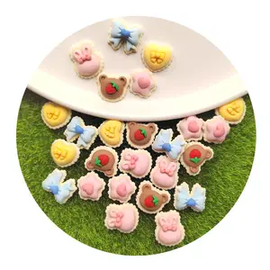 Bulk 100Pcs Resin Flatback Cabochons Lovely Rabbit Bear Shooting Star Bowknot Crafts For Scrapbooking Hair Bow Center Decoration