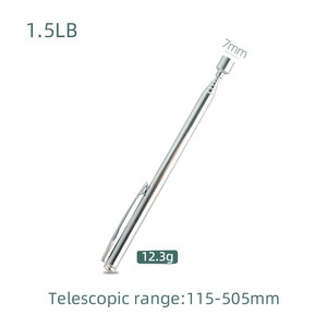 Outil de ramassage magnétique télescopique industriel, aimant puissant de 10 lb, tige en acier inoxydable à 5 sections, outil de récupération de matériel, orange - Product Image 6