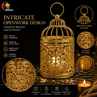 Porte-bougie en métal Beeman Gold, lanterne à bougie vintage, support décoratif pour mariage, centre de table, OEM ODM