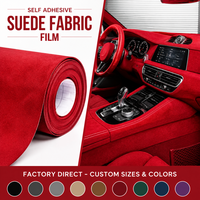 Film en tissu micro-velours doux de haute qualité pour l'intérieur de la voiture, le plafond, le tableau de bord, le panneau de porte, la console centrale, pour l'enveloppement