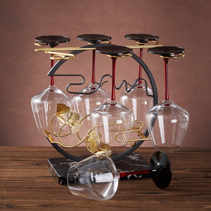 Porte-verres moderne en fil de fer et laiton Jinshan, support pour jusqu'à 4 verres, ensemble d'ornements pour la maison - Product Image 3