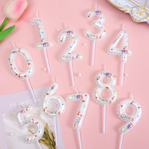 Velas de cumpleaños con forma de números, de parafina blanca, decoraciones para pastel de feliz cumpleaños para fiestas - Product Image 1