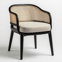 Chaise de salle à manger en rotin style vintage moderne, base en bois massif, design ergonomique, hauteur réglable, fonction rafraîchissante, pour maison, bureau, bar, parc