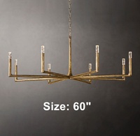 Lustre LED en cristal et laiton de 36 pouces, lustre moderne, luminaire suspendu rond pour salon