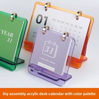 Tableau de calendrier rectangulaire en acrylique translucide coloré, affichage publicitaire minimaliste pour entreprise, plaque en plexiglas personnalisée