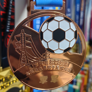 Logo personnalisé Médailles Argent Or Bronze Basketball Sport Football Football Médaille en métal de récompense vierge - Product Image 2