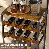Bar de Salon Meuble à Vins 8 Bouteilles Autonome d'Angle, Mini Bar 5 Niveaux