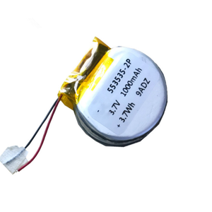 Batería de Estado Sólido de Polímero Redonda de Forma Especial 553535-2P 3.7V 1000mAh para Juguetes, 500 Ciclos - Product Image 1
