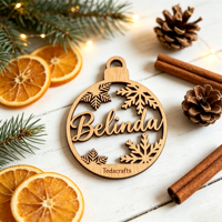 Service de gravure laser sur bois personnalisé pour l'artisanat, décorations murales 3D de Noël, fabrication OEM ODM, vente en gros