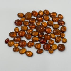 Produit en vrac de pierres précieuses d'hessonite naturelles faites à la main en cabochons lâches de coupe ovale marron parfaitement en forme avec traitement thermique - Product Image 2