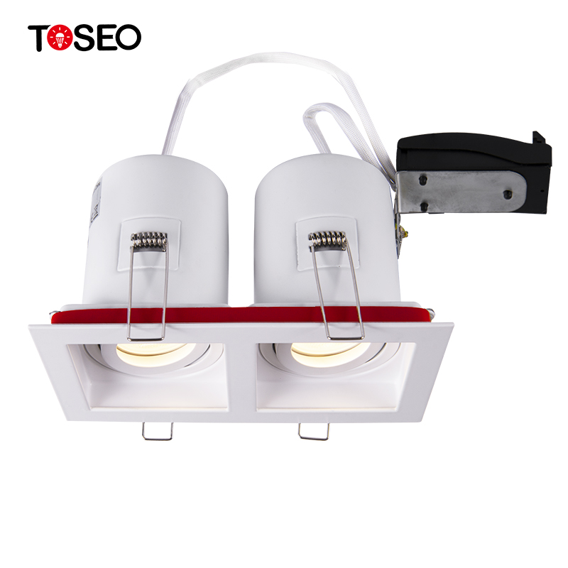 Hotel Ceiling Light Fixture Led Spotlight Fire Rated Led Recessed Double Head Gu10