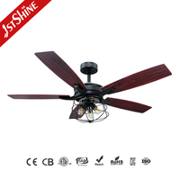 Ventilateur de plafond intelligent 1stshine avec lumière LED, design moderne professionnel, 52 pouces, pales en MDF, télécommande, directement de l'usine