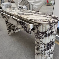 Table console moderne de luxe en marbre Calacatta Viola, table d'appoint pour salon, entrée, avec tiroir de rangement pour villa, maison, hôtel