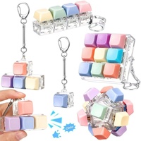 Porte-clés lumineux personnalisé en acrylique, anime, dessin animé, clavier à 4 touches, jouet anti-stress pour femmes