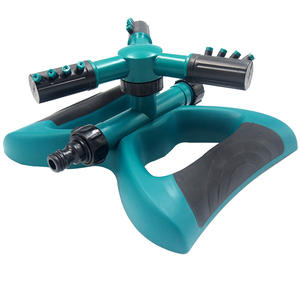 Aspersor Rotatorio Tándem de Tres Puntas con Rotación Automática de 360 Grados para Jardín, Césped y Paisajismo, Boquilla de Plástico Verde y Azul - Product Image 2