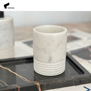 Tostone 2025 juego de tazas para verter hecho a mano blanco mármol de Carrara piedra Natural grabado decoración de sala de té para sala de estar cocina caliente - Product Image 2