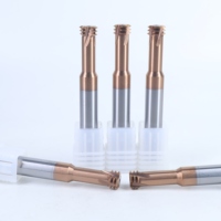Alat Pemotong Ulir Tungsten Carbide 3 Gigi dengan Lapisan Perunggu untuk Pemesinan Material Keras