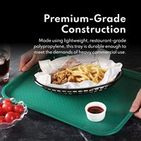 Plateau rectangulaire antidérapant 14'' x 10'' pour restauration rapide, plateau de service pour cafétéria, plateau organisateur, plateau de restaurant, plateau de table scolaire