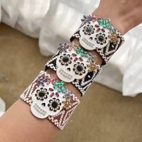 Bracelet chaîne serpent réglable pour femme Ginee, plaqué or 18 carats, style vintage, avec zircon multicolore