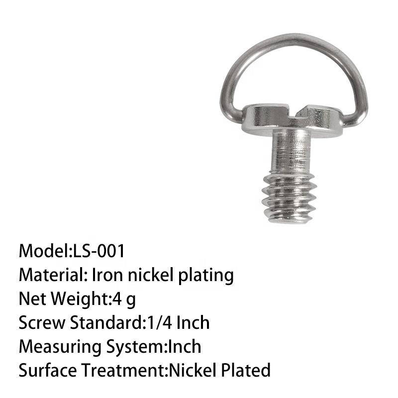 d-ring 1/4 "vis de montage caméra espion vis trépied support de boule de brider écrou boulon pour caméra trépied monopode