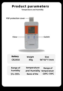 14400 نقاط قدرة USB قابلة لإعادة الاستخدام درجة الحرارة مسجل بيانات PDF درجة الحرارة مسجل للفواكه والخضروات الباردة سلسلة M502 - Product Image 2