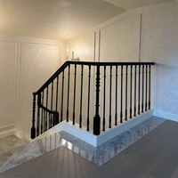 Modernes Luxus-Aluminium-Treppengeländer Mattschwarzes Aluminium-Balustrade Treppenhandlauf für Villa Innentreppe Individuelle Farbe