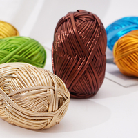 Soft Colorful Metallic Polyester Cloth Yarn for Crochet Hand Woven T Shirt Fancy DIY Punk Style Bags Strong Smooth Large Ball