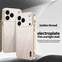 Étui de téléphone magnétique en cuir PU sophistiqué pour iPhone 12 13 14 15 16 17 Pro Max avec cadre plaqué anti-traces de doigts