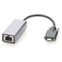 Câble Ethernet Gigabit USB-C RJ45 à verrouillage par vis 1000 Mbps en cuivre pur tressé PVC Connexion directe Compatible Juniper Mesa Pro