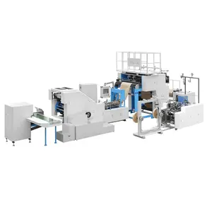 fully automatic sheet feeding kraft paper flat bottom bag handle forming making machine