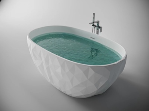 <span class=keywords><strong>Vasca</strong></span> <span class=keywords><strong>da</strong></span> <span class=keywords><strong>Bagno</strong></span> in Resina di Pietra Solid Surface per Due Persone con Seduta Profonda - Product Image 5