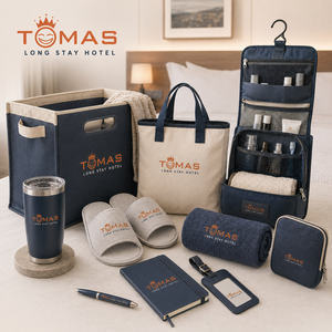 Business Trip Comfort Gift <b>Set</b> With Tote Laundry Bag Slippers Towel <b>Notebook</b> And Mug For Company Travelers - Product Image 1