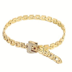 1pc Stylish Belt Buckle <strong>Bracelet</strong> with a Chain Design, Offering a <strong>Touch</strong> of Light Luxury; a Easy Accessory For, <strong>Couples</strong> - Product Image 5