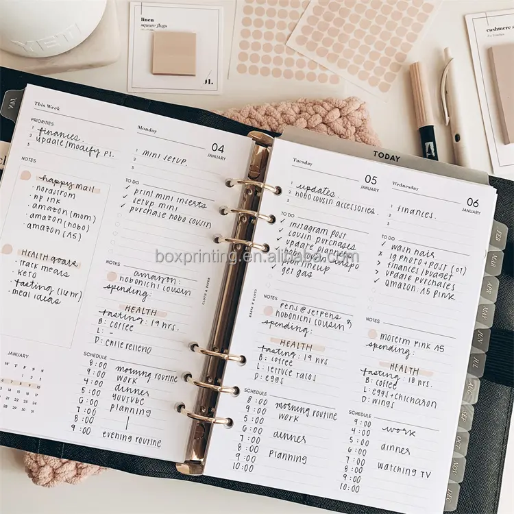 Индивидуальный ежедневный Еженедельный ежемесячный счастливый планировщик A5 на 120 страниц блокнот с вкладками
