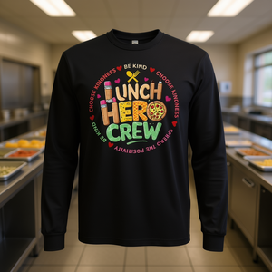 Camiseta de manga larga Lunch Hero Crew, regalo para los trabajadores de la cafetería escolar - Product Image 3