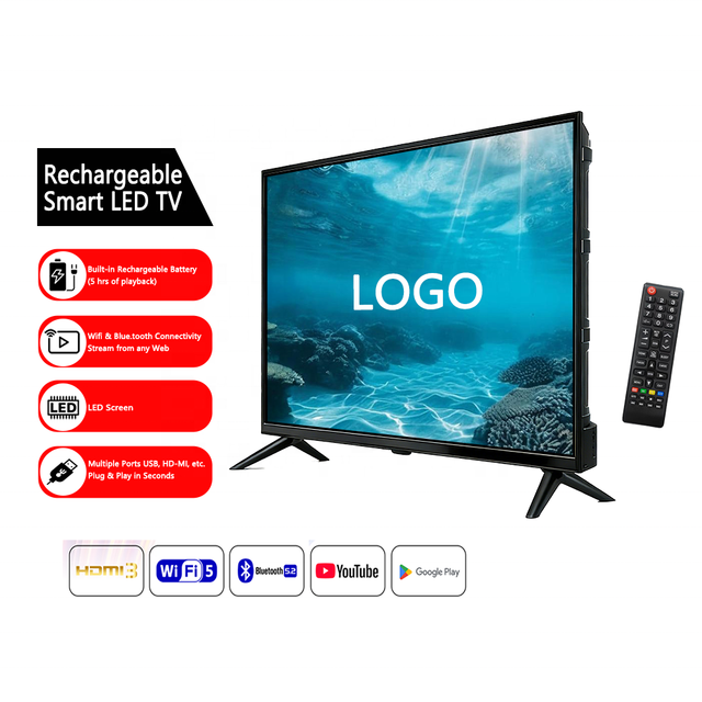 AG 32-43" Inch UHD Smart TV with Rechargeable LED Portable Design WiFi Multi-language OSD