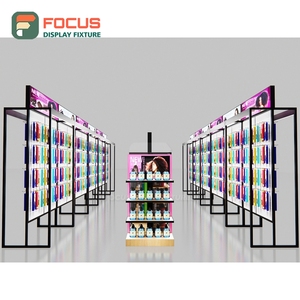 Présentoir autoportant pour extensions capillaires, étagère multi-niveaux, cadre en bois durable, unité de présentation pour magasin de perruques - Product Image 1