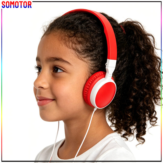 Low Price Good Quality Over-Ear Children Headphones with 3.5mm Aux Cable Without Microphone Different Color Available