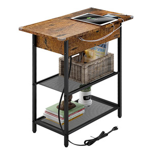 Table basse en bois massif, meuble de maison, avec Station de recharge et Ports USB et sorties électriques pour petit espace - Product Image 3