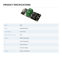 Module de commande PWM MOSFET AOD4184, contrôleur de vitesse de moteur à courant continu haute puissance, carte de commutation de variateur LED pour Arduino
