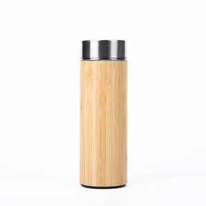 Taza de Oficina con Cubierta de Bambú, 450 ml, Doble Pared, Acero Inoxidable 304, Aislamiento al Vacío, Botella Térmica con Infusor de Té, Diseño Moderno - Product Image 3